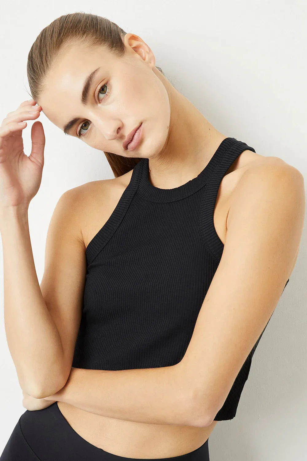 Rivington Crop Black Tank Top - Body London