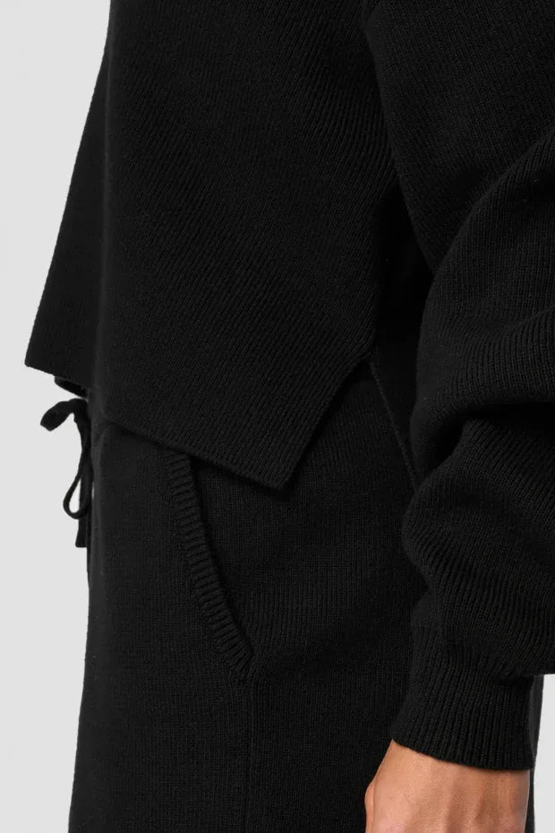 Soft Knit Cropped Crewneck Black - Body London