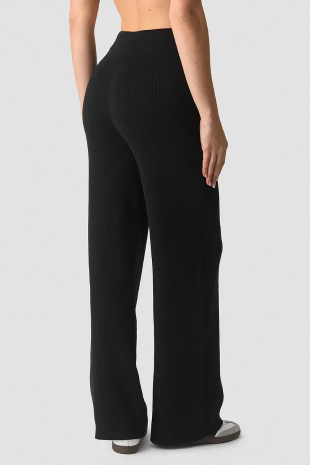 Soft Knit Relaxed Fit Pants Black - Body London
