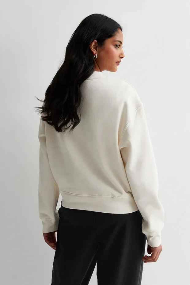 Crew Neck Cream Sweatshirt - Body London