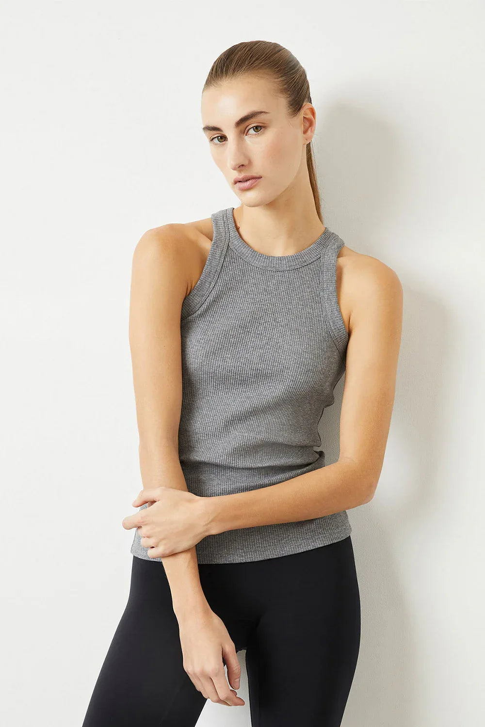 Rivington Ribbed Grey Tank Top - Body London