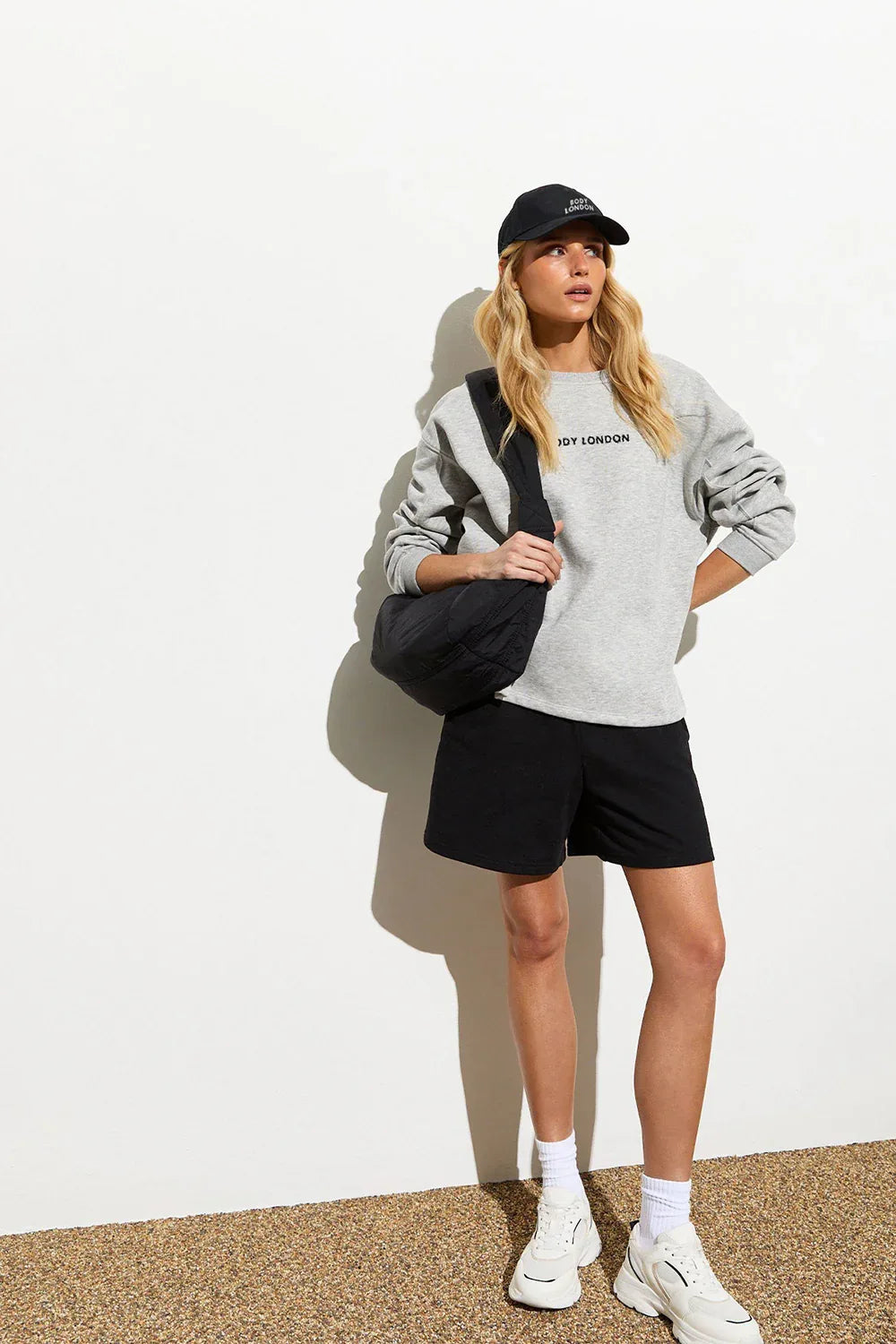 Grey Side Slit Oversized Sweatshirt - Body London