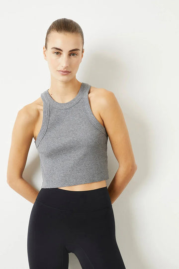 Rivington Crop Grey Tank Top - Body London