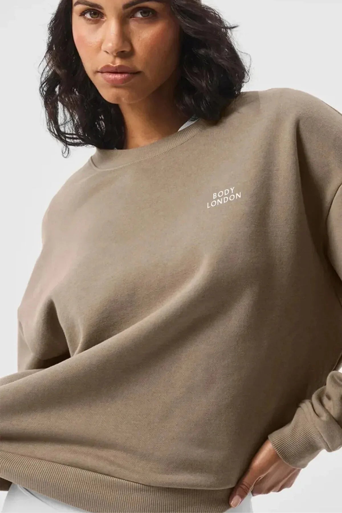 Crew Neck Beige Sweatshirt - Body London