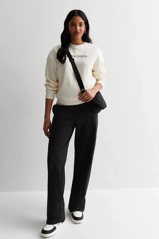 Crew Neck Cream Sweatshirt - Body London