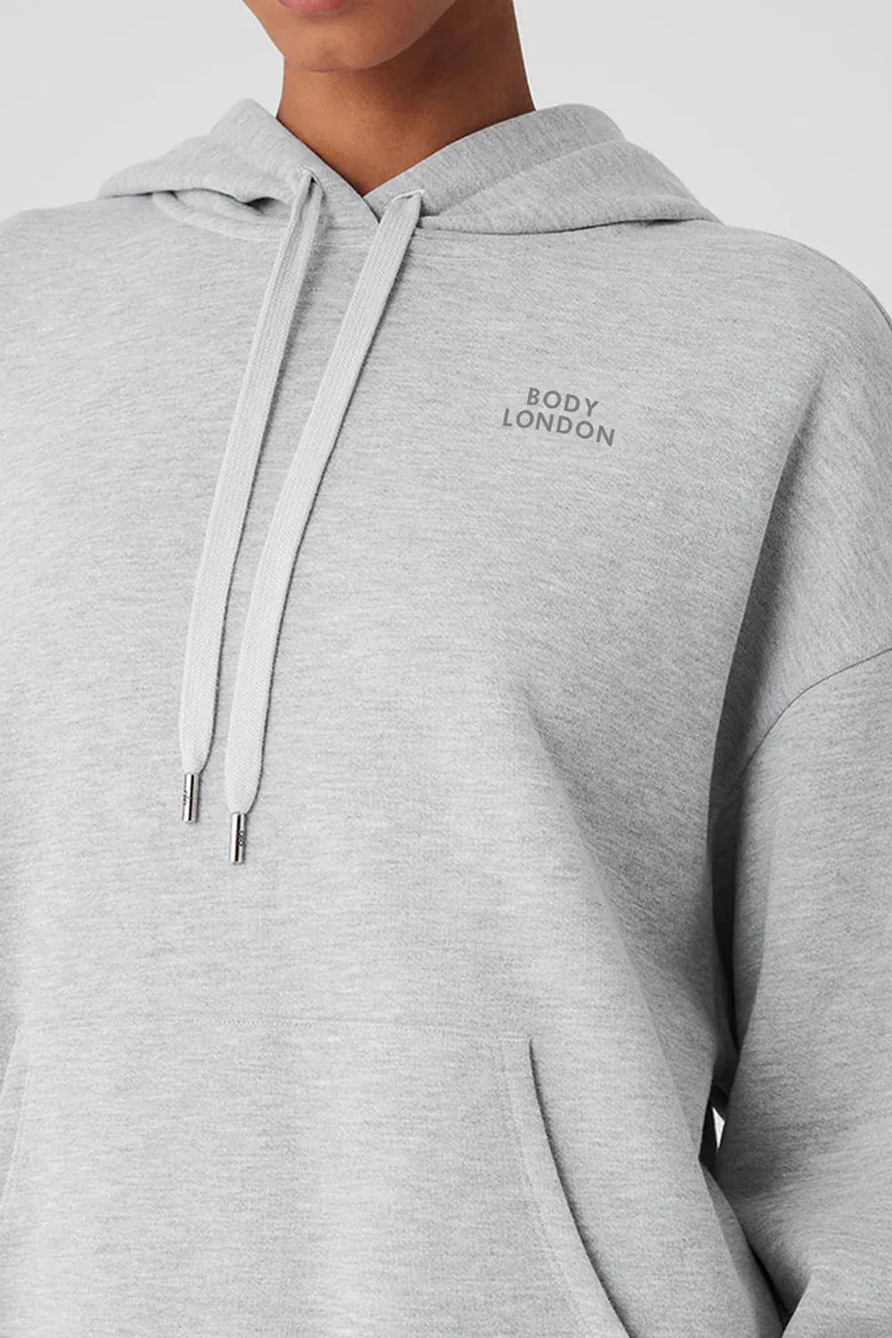 Drawstring Hoodie Grey Sweatshirt - Body London