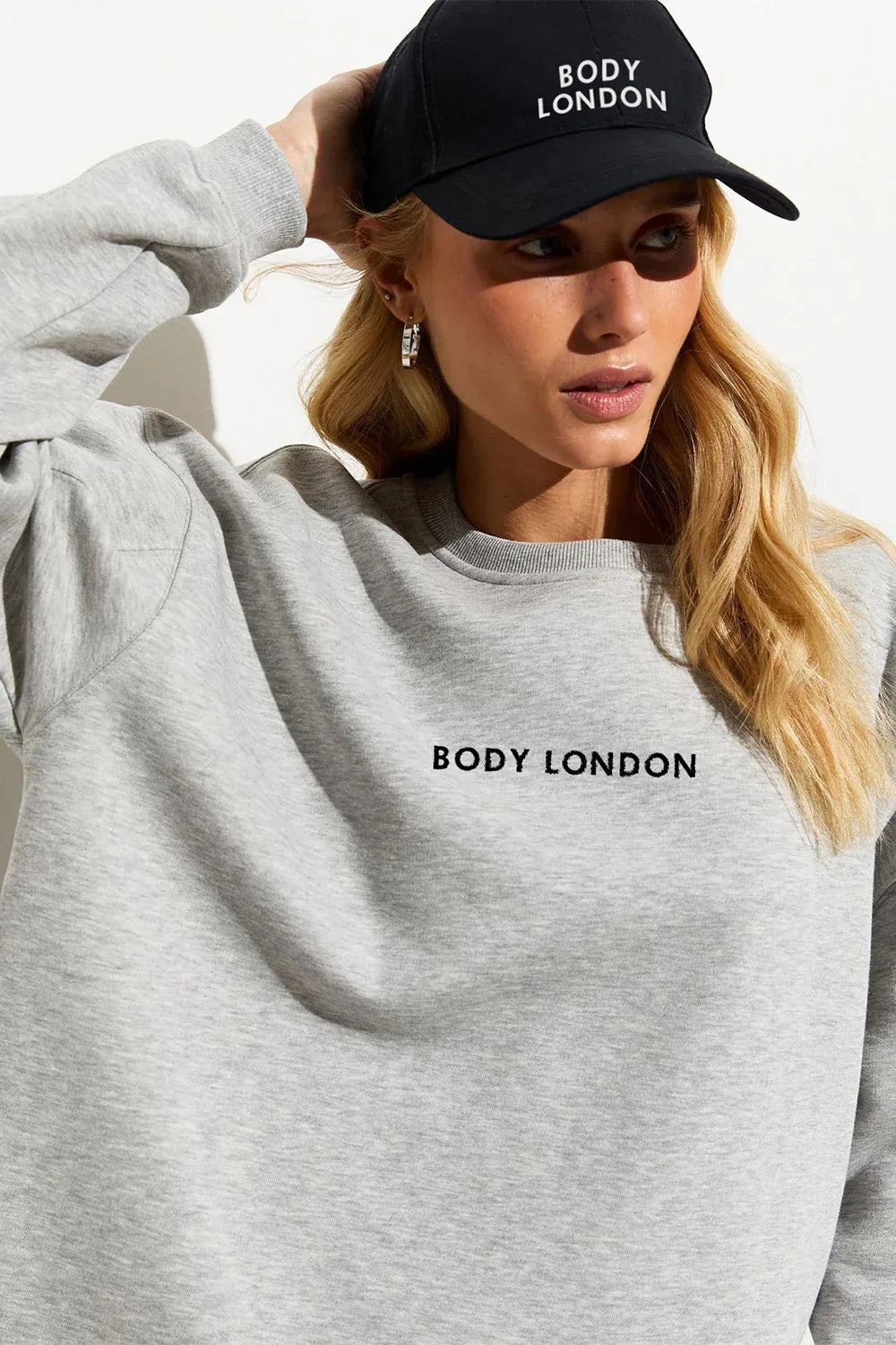 Grey Side Slit Oversized Sweatshirt - Body London