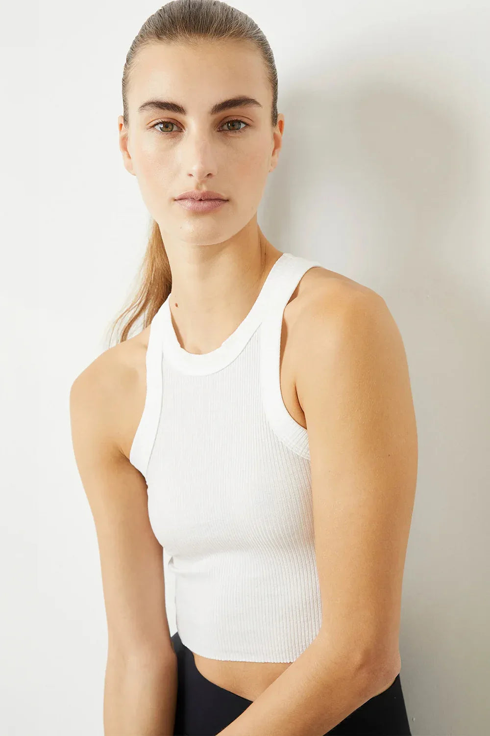 Rivington Crop White Tank Top - Body London