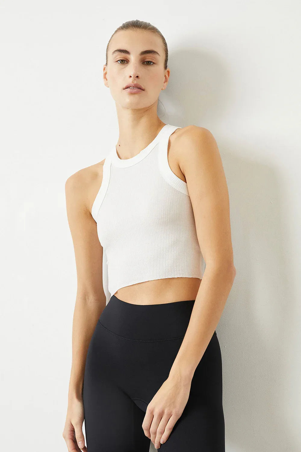 Rivington Crop White Tank Top - Body London