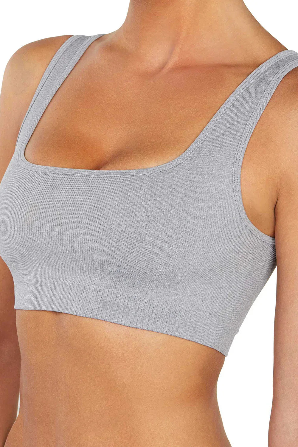 Sculpt Rib Bra Grey - Body London