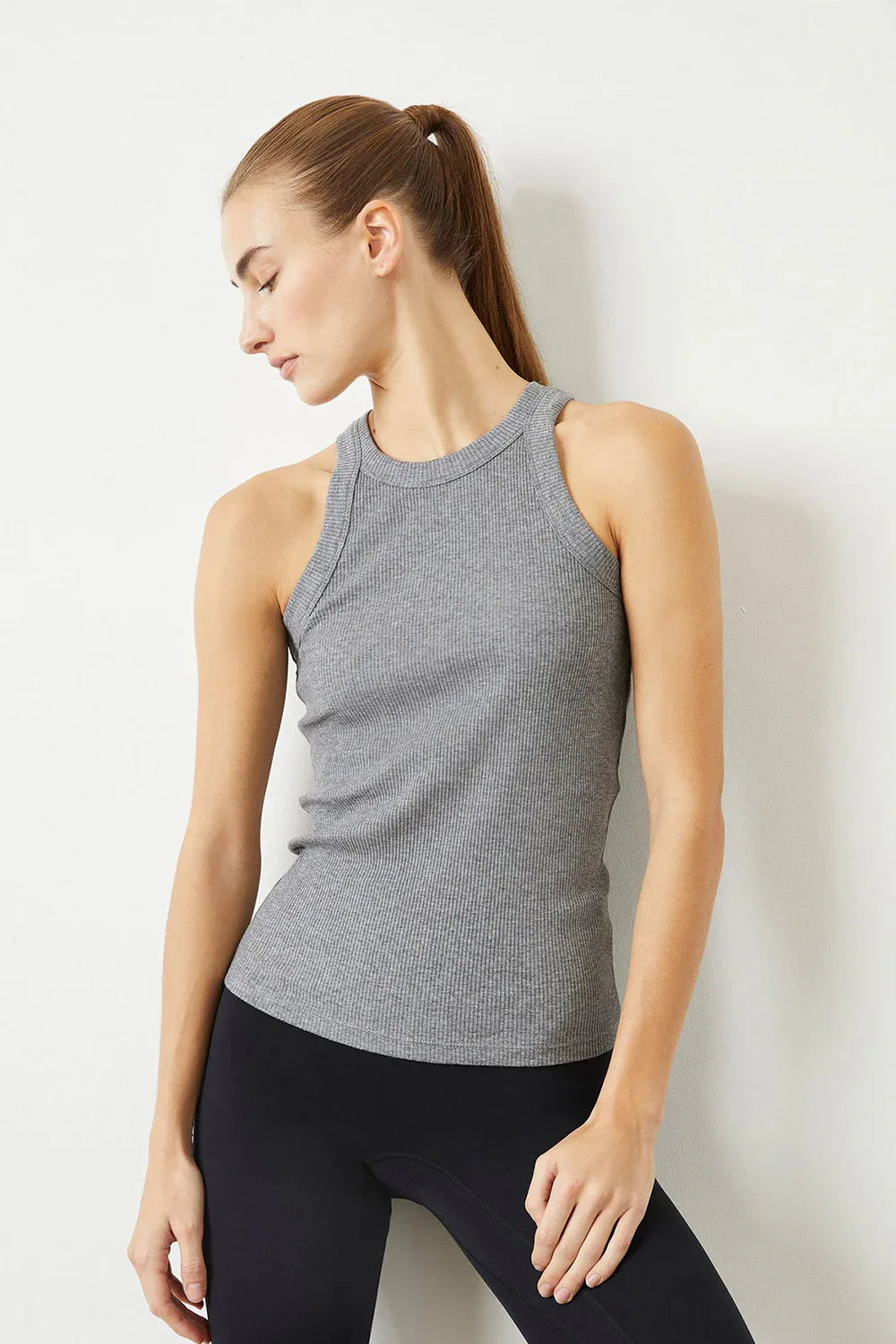 Rivington Ribbed Grey Tank Top - Body London