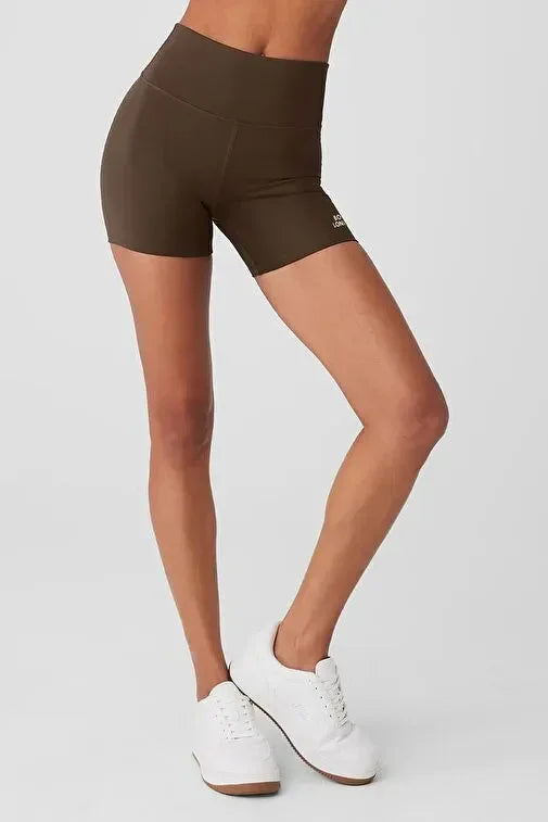 High Waist Brown Mini Leggings - Body London