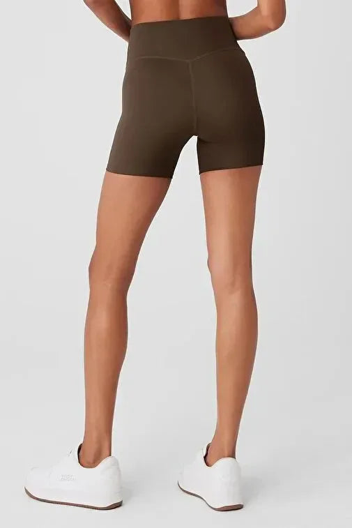 High Waist Brown Mini Leggings - Body London