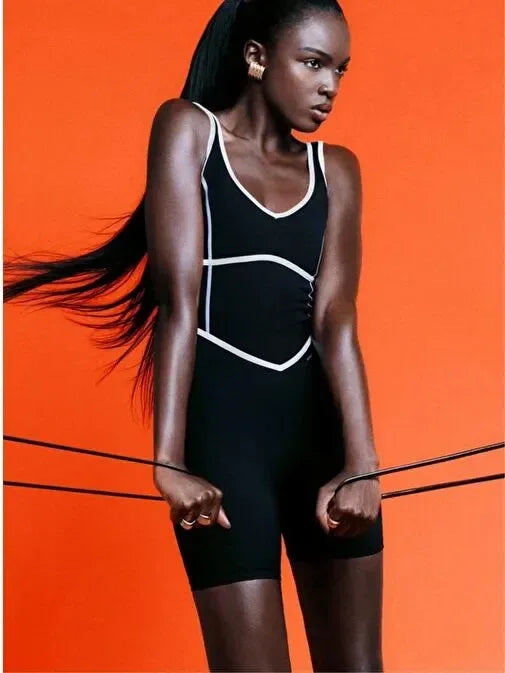 V-Neck Tempo Contrast-Stitch Jumpsuit - Body London