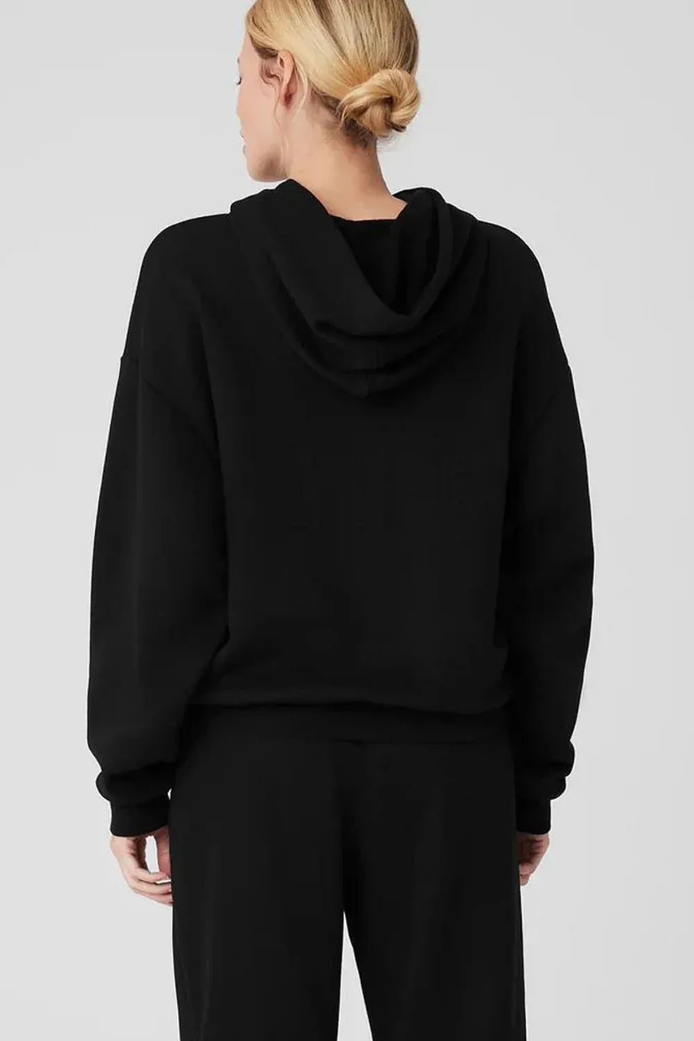 Drawstring Hooded Sweatshirt – Black - Body London