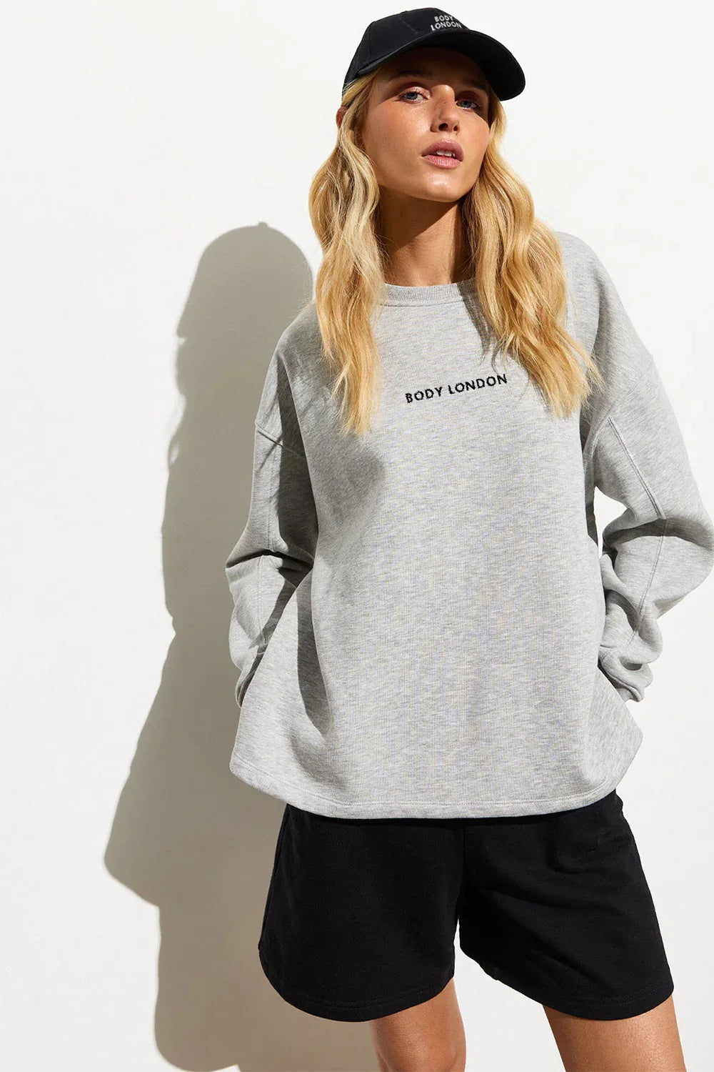 Grey Side Slit Oversized Sweatshirt - Body London