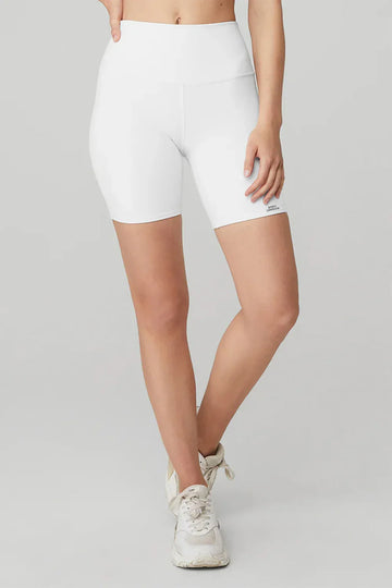 High Waist Short White Leggings - Body London