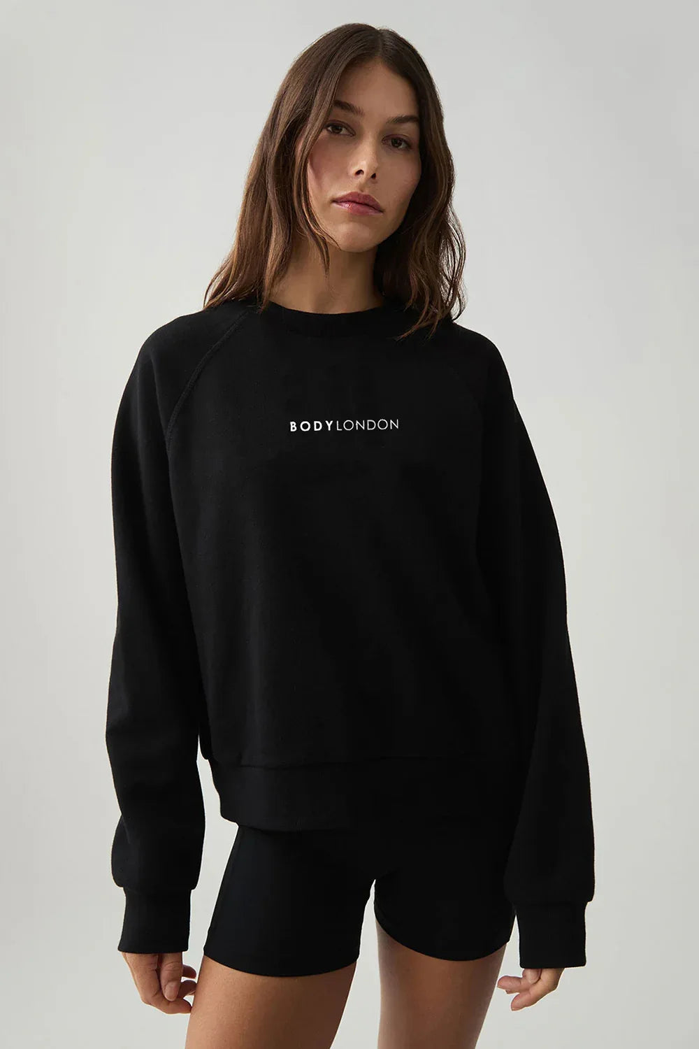 Oversized Short Black Sweatshirt - Body London