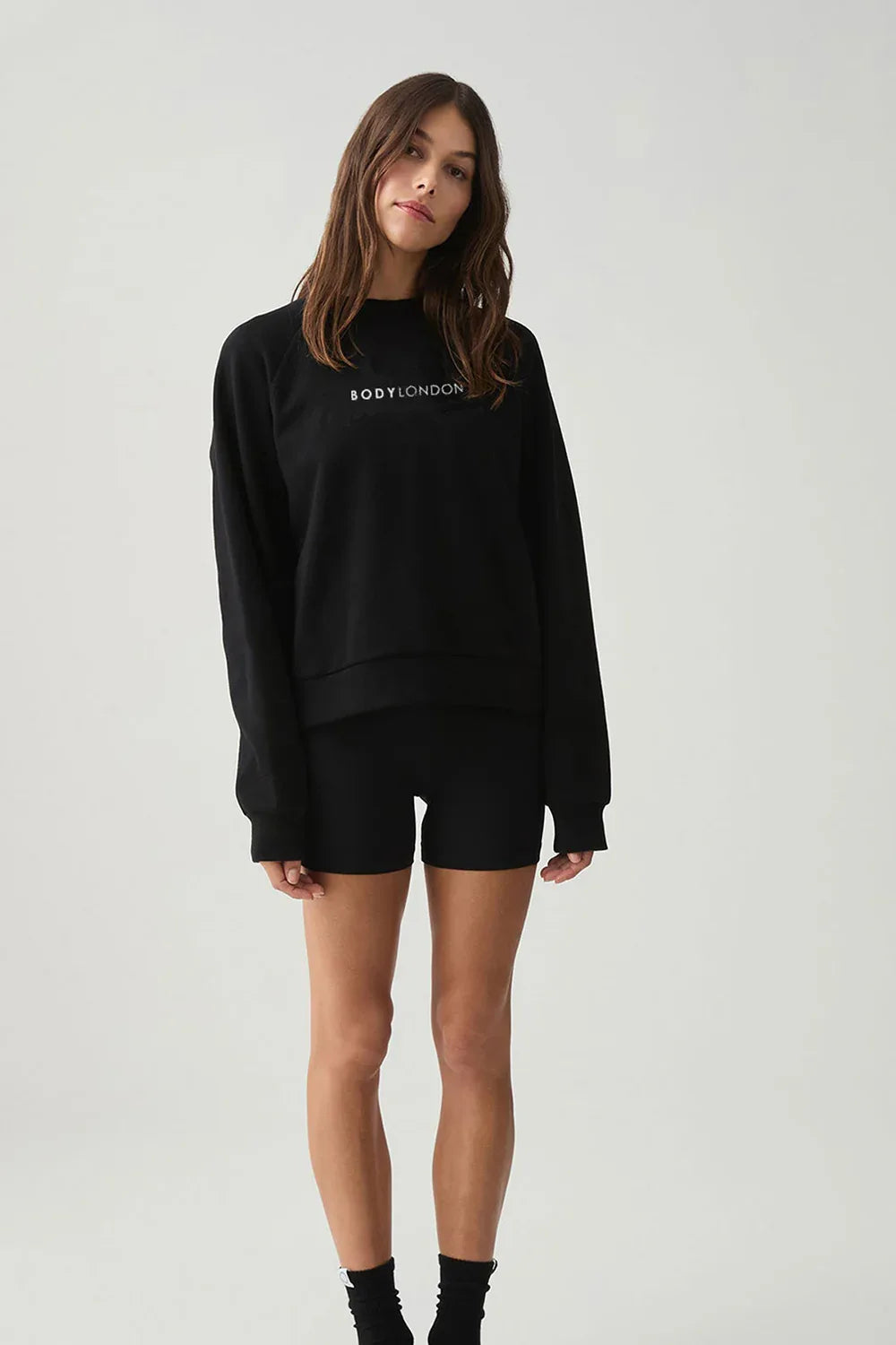 Oversized Short Black Sweatshirt - Body London