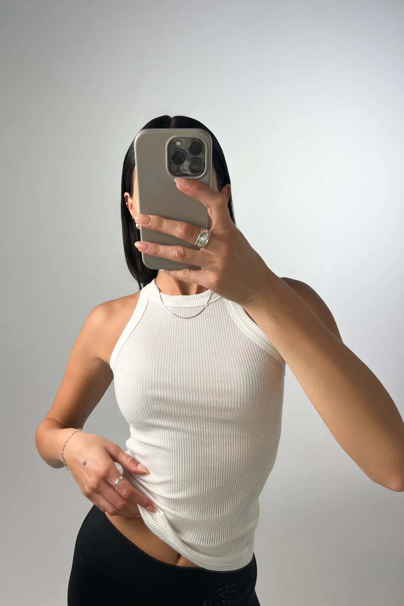 Rivington Ribbed White Tank Top - Body London